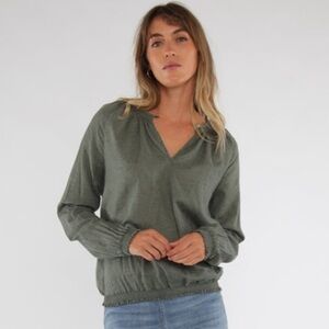 CARVE DESIGNS Jess Top Moss Kima Green Organic Cotton Size XS